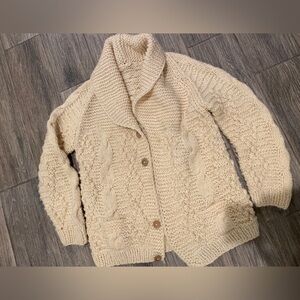 Cream Cable Knit  Aran chunky cable-knit fisherman's sweater Handmade